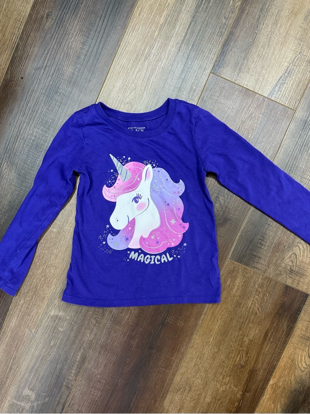 The Children's Place Purple Unicorn Long Sleeve Tee